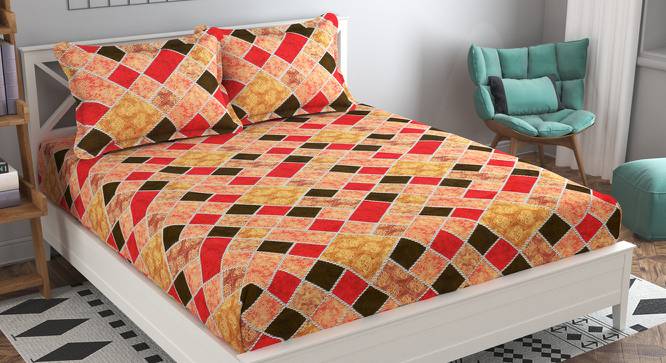 Daniel Multicolor Geometric 160 TC Cotton Double Size Bedsheet with 2 Pillow Covers (Double Size, Multicolor) by Urban Ladder - Front View Design 1 - 485521