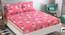 Diego Pink Floral 160 TC Cotton Double Size Bedsheet with 2 Pillow Covers (Pink, Double Size) by Urban Ladder - Front View Design 1 - 485526
