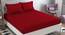 Iker Red Solid 210 TC Cotton King Size Bedsheet with 2 Pillow Covers (Red, King Size) by Urban Ladder - Front View Design 1 - 485531
