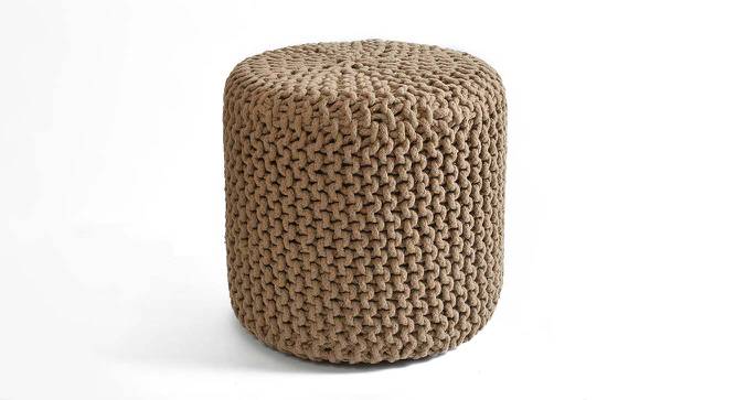 Jade Fabric Pouffe in Beige Colour (Beige) by Urban Ladder - Front View Design 1 - 485532