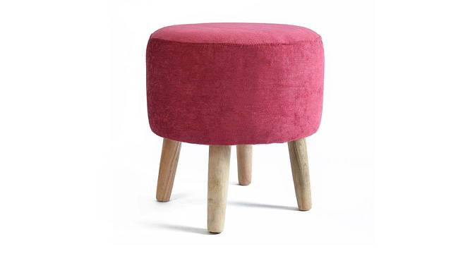 Melanie Solid Wood Stool in Pink Colour (Pink) by Urban Ladder - Front View Design 1 - 485533