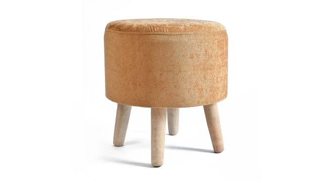 Melanie Solid Wood Stool in Gold Colour (Gold) by Urban Ladder - Front View Design 1 - 485534