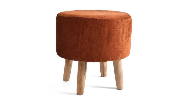 Melanie Solid Wood Stool in Orange Colour (Orange) by Urban Ladder - Front View Design 1 - 485535