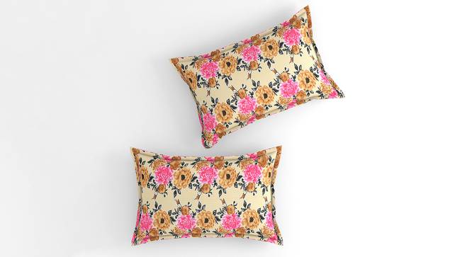 Marta Pink Floral 160 TC Cotton Double Size Bedsheet with 2 Pillow Covers (Pink, Double Size) by Urban Ladder - Cross View Design 1 - 485539