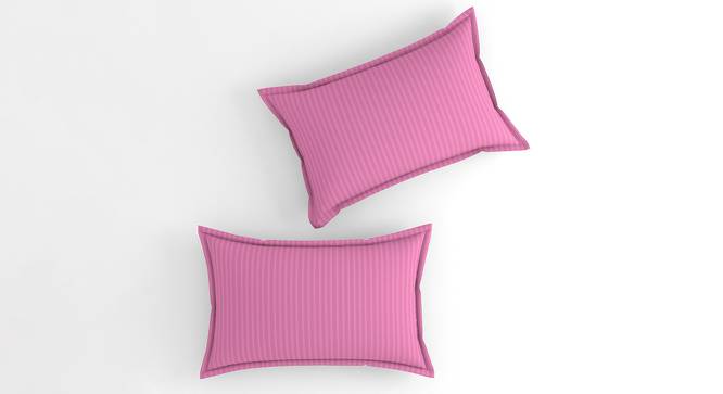 Nicolas Pink Solid 210 TC Cotton King Size Bedsheet with 2 Pillow Covers (Pink, King Size) by Urban Ladder - Cross View Design 1 - 485548