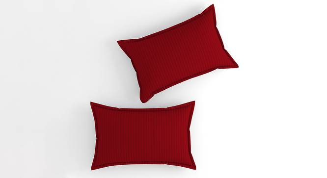 Iker Red Solid 210 TC Cotton King Size Bedsheet with 2 Pillow Covers (Red, King Size) by Urban Ladder - Cross View Design 1 - 485551