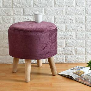 Melanie Solid Wood Stool in Purple Colour-image-31