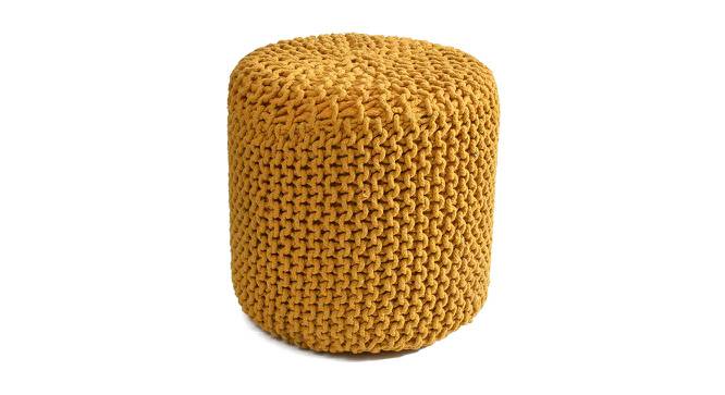 Jade Fabric Pouffe in Yellow Colour (Yellow) by Urban Ladder - Front View Design 1 - 485610