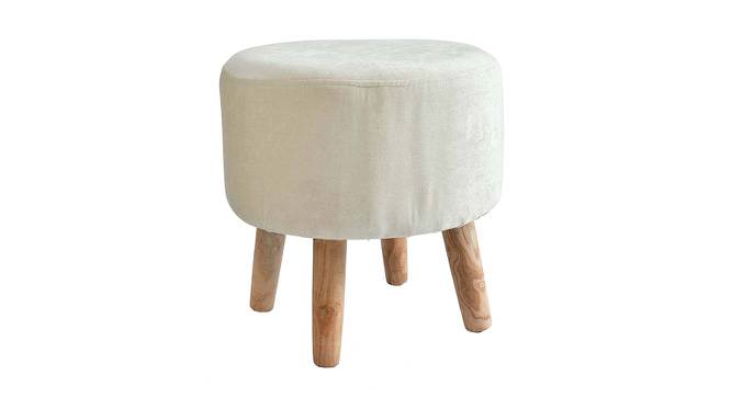 Melanie Solid Wood Stool in Cream Colour (Cream) by Urban Ladder - Front View Design 1 - 485617