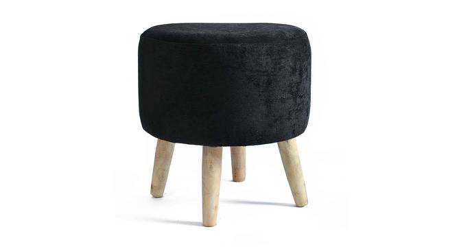 Melanie Solid Wood Stool in Black Colour (Black) by Urban Ladder - Front View Design 1 - 485618