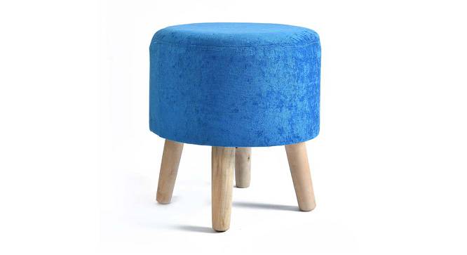 Melanie Solid Wood Stool in Blue Colour (Blue) by Urban Ladder - Front View Design 1 - 485620