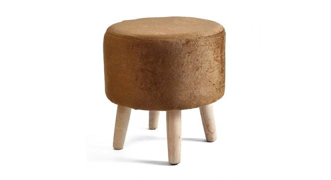 Melanie Solid Wood Stool in Brown Colour (Brown) by Urban Ladder - Front View Design 1 - 485621