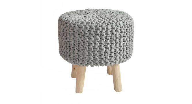 Melanie Solid Wood Stool in Grey Colour (Grey) by Urban Ladder - Front View Design 1 - 485622