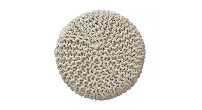 Jade Fabric Pouffe in Cream Colour (Cream) by Urban Ladder - Cross View Design 1 - 485625