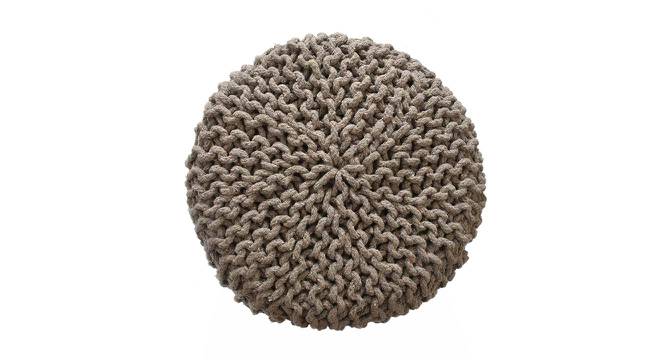 Jade Fabric Pouffe in Mouse Colour (Brown) by Urban Ladder - Cross View Design 1 - 485627