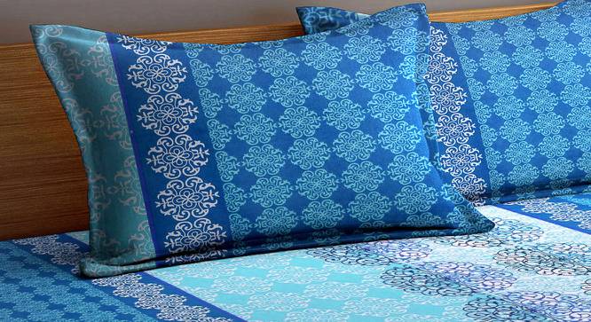 Orrin Blue Abstract 210 TC Cotton King Size Bedsheet With 2 Pillow Covers (Blue, King Size) by Urban Ladder - Cross View Design 1 - 485713