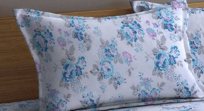 Tylee Blue Floral 210 TC Cotton King Size Bedsheet With 2 Pillow Covers (Blue, King Size) by Urban Ladder - Cross View Design 1 - 485719
