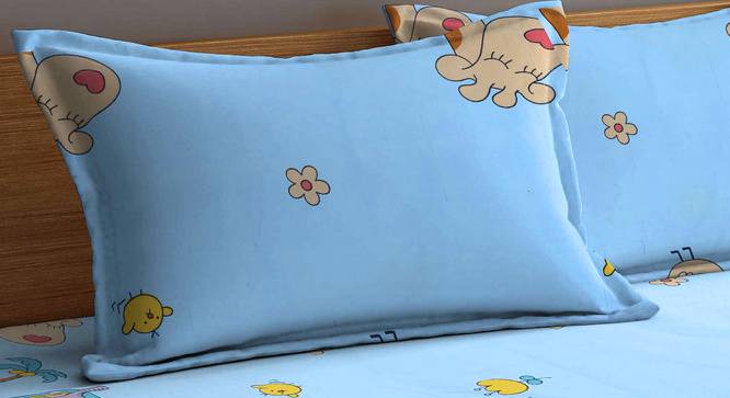 Simmons Blue Cartoon 210 TC Polycotton King Size Bedsheet With 2 Pillow Covers (Blue, King Size) by Urban Ladder - Cross View Design 1 - 485760