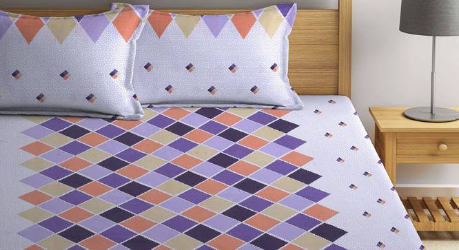 Mildrid Multicolor Geometric 210 TC Cotton King Size Bedsheet With 2 Pillow Covers (King Size, Multicolor) by Urban Ladder - Front View Design 1 - 485887