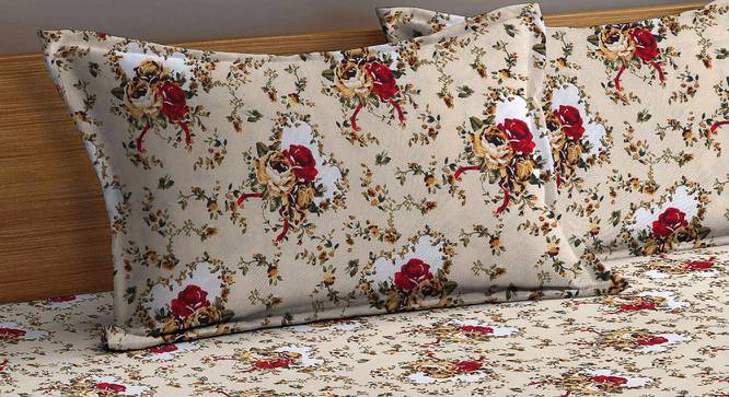 Elger Beige Floral 210 TC Polycotton King Size Bedsheet With 2 Pillow Covers (Beige, King Size) by Urban Ladder - Cross View Design 1 - 485896