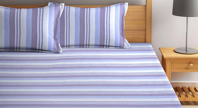 Weslee Multicolor Striped 210 TC Cotton King Size Bedsheet With 2 Pillow Covers (King Size, Multicolor) by Urban Ladder - Front View Design 1 - 485930