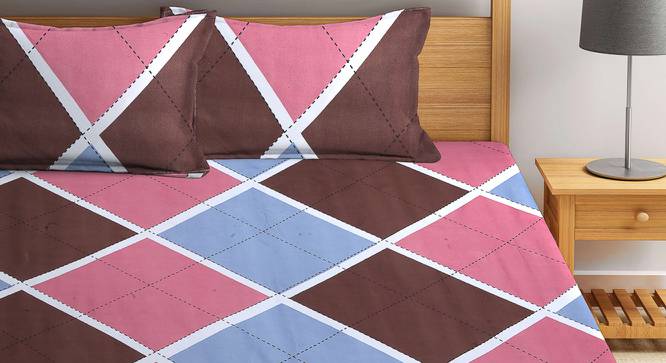 Erwin Multicolor Geometric 210 TC Polycotton King Size Bedsheet With 2 Pillow Covers (King Size, Multicolor) by Urban Ladder - Front View Design 1 - 485935