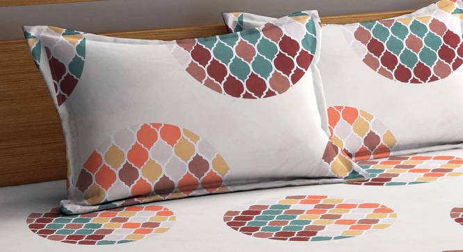 Crawford Multicolor Geometric 210 TC Polycotton King Size Bedsheet With 2 Pillow Covers (King Size, Multicolor) by Urban Ladder - Cross View Design 1 - 485939