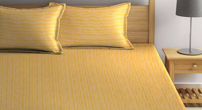 Laney Yellow Floral 300 TC Cotton King Size Bed Cover with 2 Pillow Covers (Yellow, King Size) by Urban Ladder - Front View Design 1 - 486162