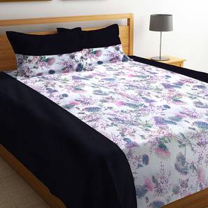 Coverlet Design Multicolor Floral 300 TC Cotton King Size Bedsheet