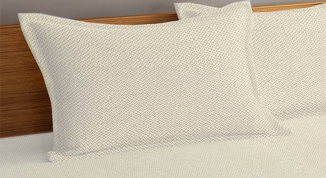 Kassidy Beige Geometric 300 TC Cotton King Size Bed Cover with 2 Pillow Covers (Beige, King Size) by Urban Ladder - Cross View Design 1 - 486231