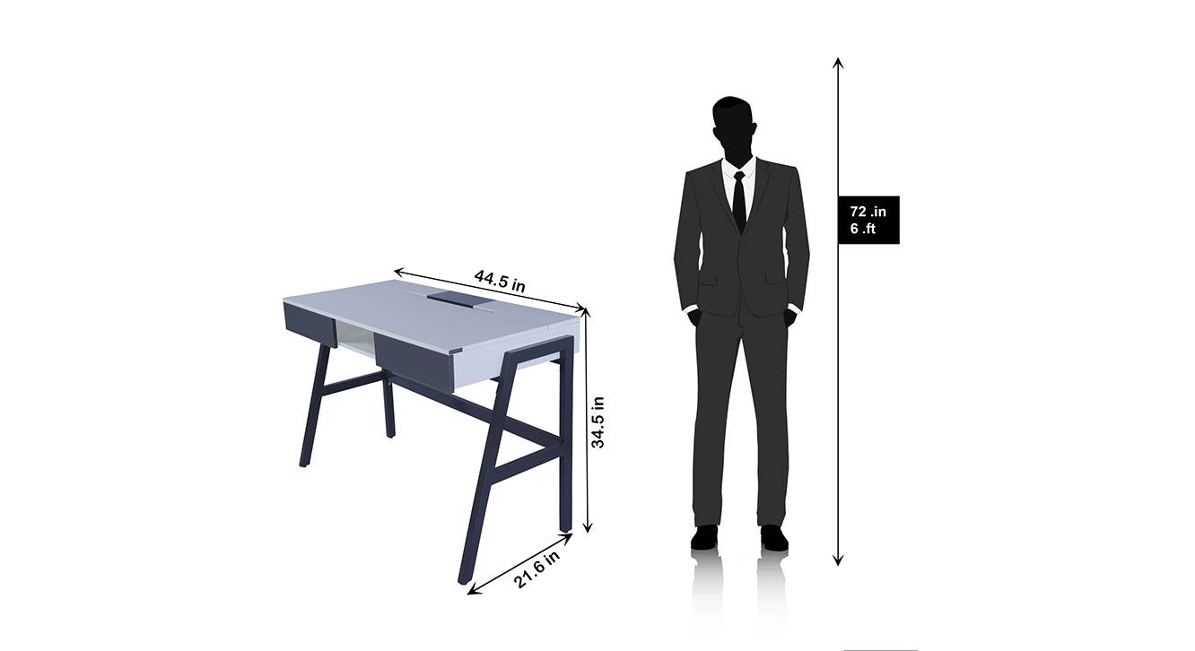 Darden study table charcoal grey 6
