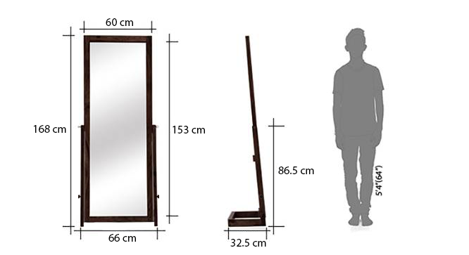 Sirius standing mirror mahogany replaced 09
