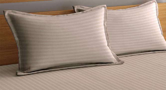 Sean Beige 210 TC fabric King Size  Bedsheets With  2 Pillow Covers (Beige, King Size) by Urban Ladder - Front View Design 1 - 486829