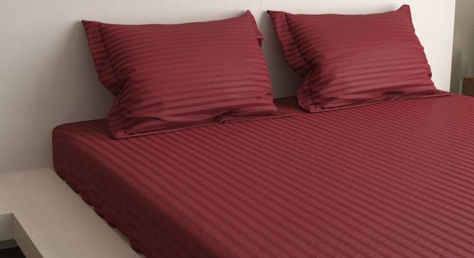 Chris Maroon 400 TC fabric Queen Size  Bedsheets With  2 Pillow Covers (Maroon, Queen Size) by Urban Ladder - Front View Design 1 - 486836
