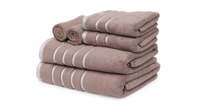 Donahue  Beige 500 GSM fabric 59 x 27 Inches  Towel Set Set of 6 (Beige) by Urban Ladder - Cross View Design 1 - 486908