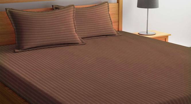 Jeremy Brown 210 TC fabric Queen Size  Bedsheets With  2 Pillow Covers (Brown, Queen Size) by Urban Ladder - Cross View Design 1 - 486959