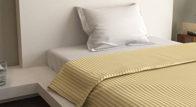 Charlee Gold 400 TC fabric Single Size Duvet Covers (Gold, Single Size) by Urban Ladder - Front View Design 1 - 486984