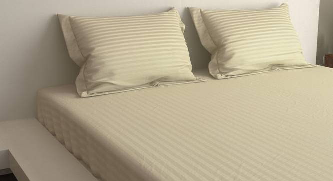 Chikao Pearl 400 TC fabric King Size  Bedsheets With  2 Pillow Covers (Pearl, King Size) by Urban Ladder - Front View Design 1 - 486986