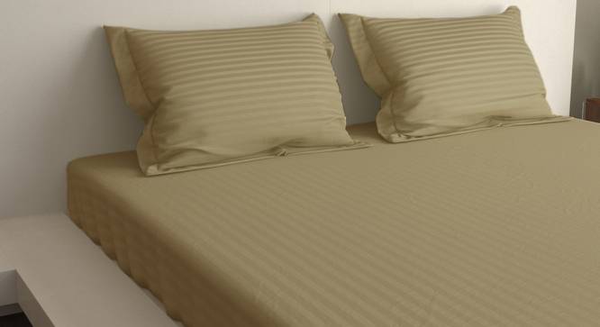 Chris Beige 400 TC fabric Queen Size  Bedsheets With  2 Pillow Covers (Beige, Queen Size) by Urban Ladder - Front View Design 1 - 486987