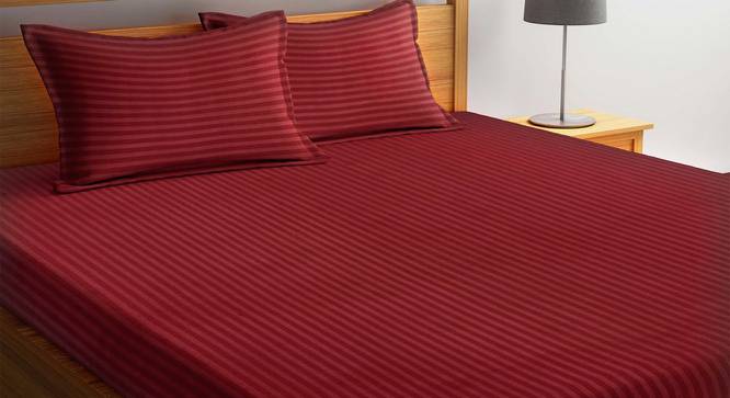 Sean Maroon 210 TC fabric King Size  Bedsheets With  2 Pillow Covers (Maroon, King Size) by Urban Ladder - Cross View Design 1 - 487030
