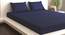 Emma Navy Blue 210 TC fabric King Size  Bedsheets With  2 Pillow Covers (Navy Blue, King Size) by Urban Ladder - Cross View Design 1 - 487031