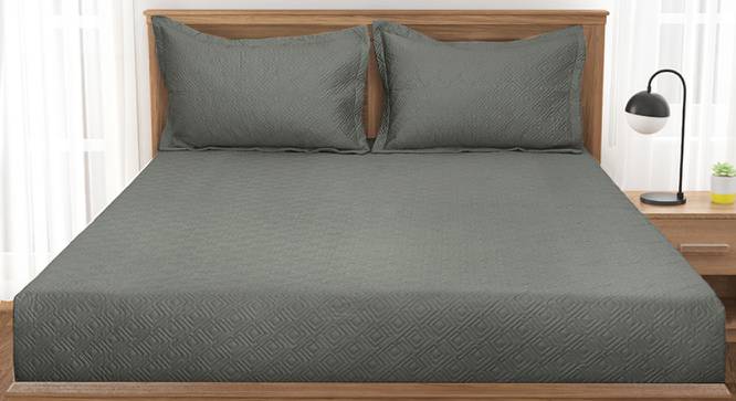 Darlene Grey 400 TC fabric Queen Size  Bed Covers (Grey, Queen Size) by Urban Ladder - Cross View Design 1 - 487042