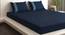 Aniston Navy 400 TC fabric King Size  Bedsheets With  2 Pillow Covers (Navy, King Size) by Urban Ladder - Cross View Design 1 - 487103