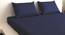 Emma Navy Blue 210 TC fabric King Size  Bedsheets With  2 Pillow Covers (Navy Blue, King Size) by Urban Ladder - Front View Design 1 - 487115