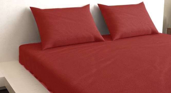 Holly Maroon 210 TC fabric Queen Size  Bedsheets With  2 Pillow Covers (Maroon, Queen Size) by Urban Ladder - Front View Design 1 - 487116