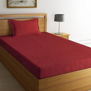 Bedsheets Design Morgan Maroon 210 TC Cotton Single Size Bedsheet With 1 Pillow Cover (Maroon, Single Size)