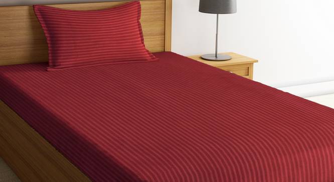 Morgan Maroon 210 TC fabric Single Size  Bedsheets With  1 Pillow Covers (Maroon, Single Size) by Urban Ladder - Cross View Design 1 - 487165