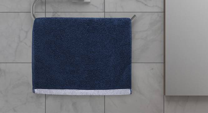Deven  Navy 500 GSM fabric 12 x 12 Inches  Face Towel Set of 4 (Navy) by Urban Ladder - Cross View Design 1 - 487179