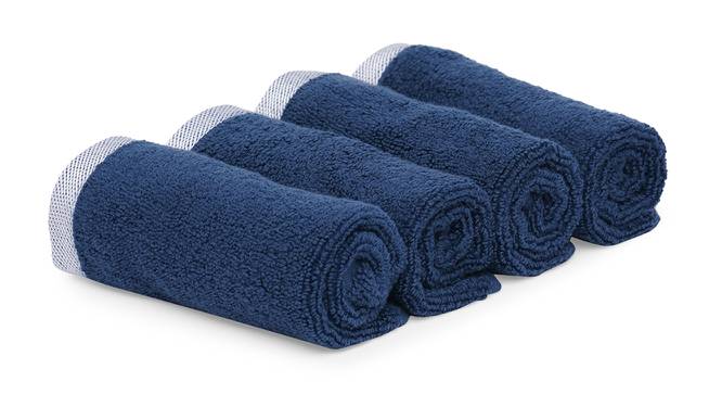 Deven  Navy 500 GSM fabric 12 x 12 Inches  Face Towel Set of 4 (Navy) by Urban Ladder - Front View Design 1 - 487194