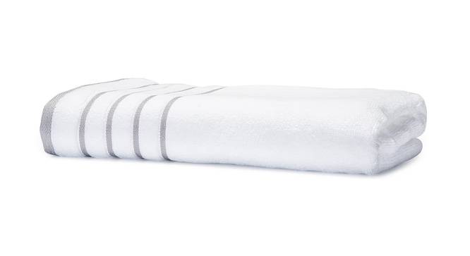Dudley  White 500 GSM fabric 47 x 24 Inches  Bath Towel Set of 1 (White) by Urban Ladder - Cross View Design 1 - 487320